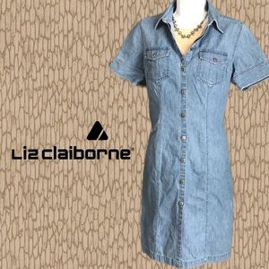 Liz Claiborne Denim Button Down Dress
